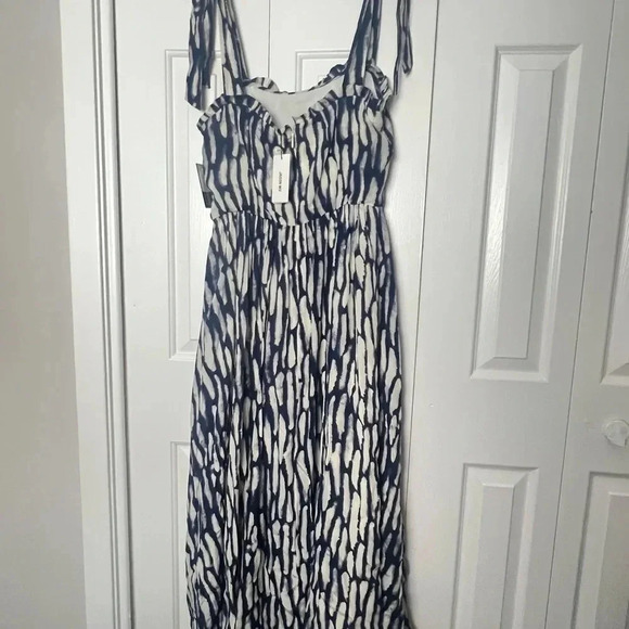 Jason Wu Sleeveless Dress with Shoulder Ties in Spring Navy Multi SZ6 Maxi Dress - Picture 3 of 16